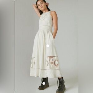 Lucky Brand Embroidered Eyelet Maxi Dress